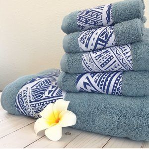 Handmade Polynesian Print Bath Towels